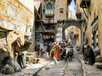 古斯塔夫 鮑恩芬德 A Street Scene Damascus